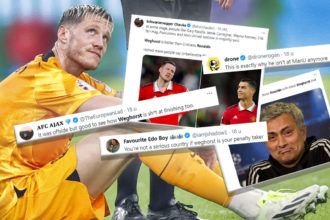 Weghorst mikpunt van spot op social media: ‘En hij was beter dan Cristiano Ronaldo?’