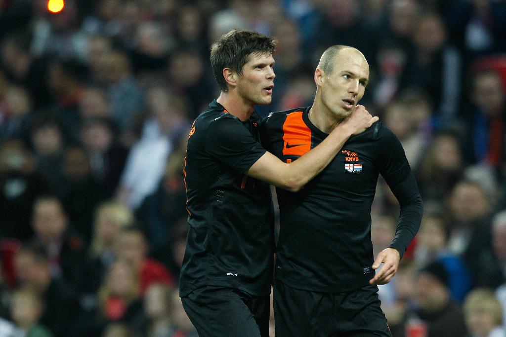 Klaas-Jan Huntelaar en Arjen Robben